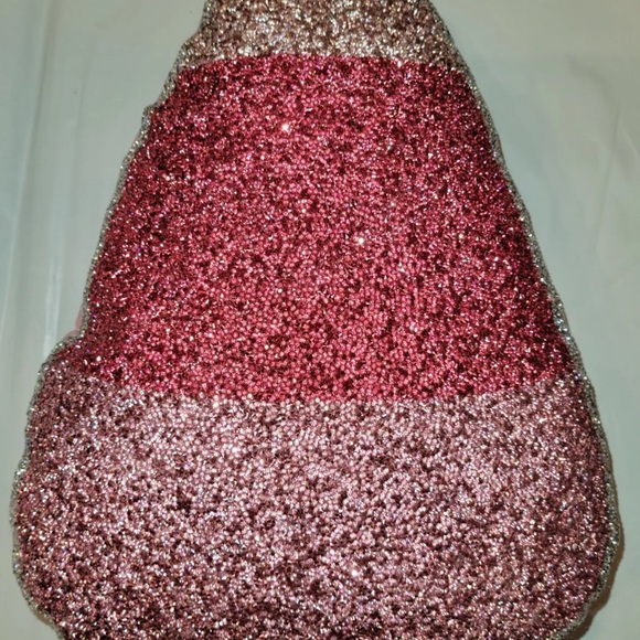 Sparkles Home PINK Rhinestone Halloween Candy Corn Pillow Tik tok Beaded 2023 - Picture 2 of 8